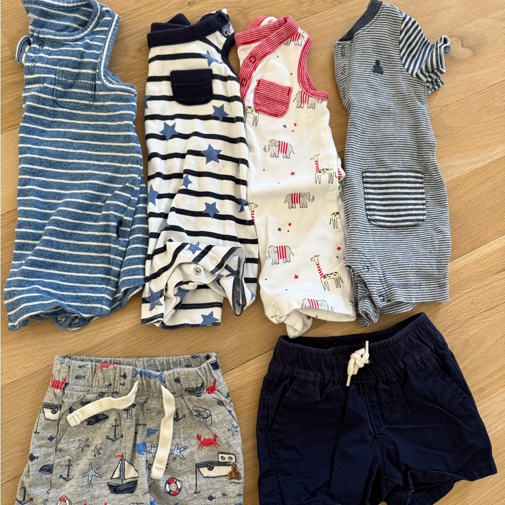 Assorted Baby Rompers and Shorts Set